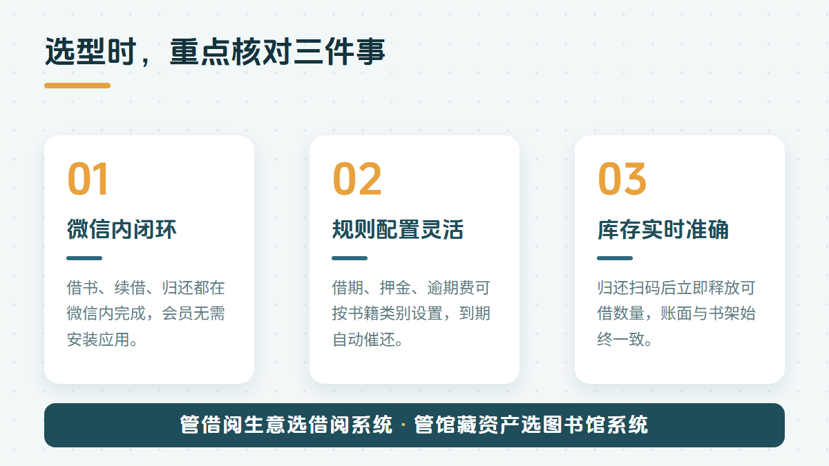 选型时重点核对三件事